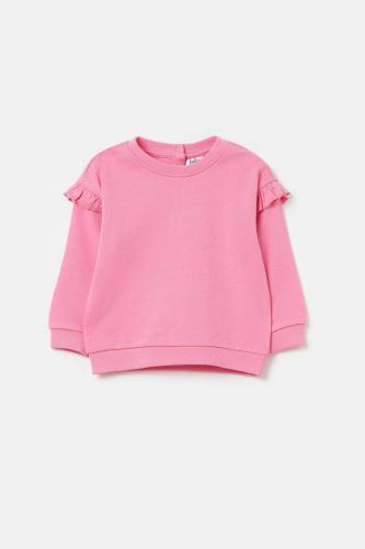 OVS βρεφική μπλούζα φούτερ μονόχρωμη - 001967825 Ροζ